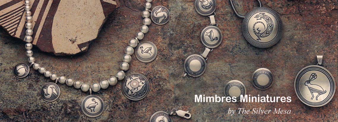 Mimbres Miniatures-Sterling silver Mimbres jewelry Native American made.