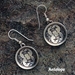 Sterling silver Mimbres Antelope Earrings, bowl style, with wires.