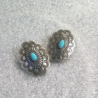 Earrings with Turquoise, post or clip-on 