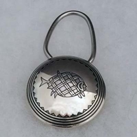 Sterling silver keyring with Mimbres Fish design.