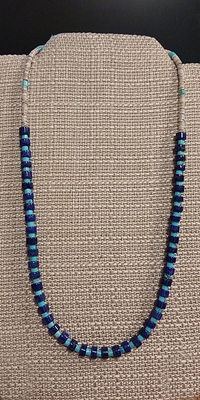 Lapis and Turquoise Heishi Necklace 