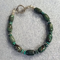Turquoise Bead Toggle Bracelet 