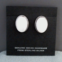 Wholesale sterling silver earrings with Mother-of-Pearl.  Wires, posts and clips.  Made in USA.