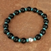 Black Onyx and Turquoise Stretch Bangle Bracelet - BRS712X