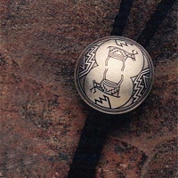 Sterling silver Bola Tie with Mimbres Antelope design.