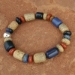 Denim Blue and Jasper Stretch Bangle Bracelet - BRS799