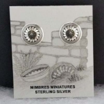 Sterling silver Mimbres post earrings, 1/2 inch size, Sunflower design.