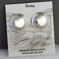 Sterling silver Clip Earrings, Mimbres Border design