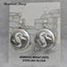 Sterling silver Mimbres earrings, Mountain Sheep design, with wires.