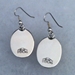 Back view of Mother-of-Pearl sterling silver earrings with wires.