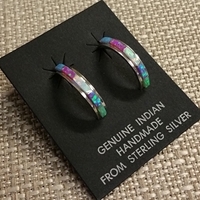 Earrings-Opal Half Hoops 