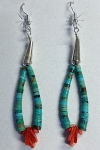 Earrings-Turquoise Heishi 