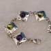 Detail of hand stamped  designs  on sterling silver link bracelet.  Native American made in the USA