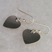 Back view of heart earrings with Sterling stamp.