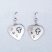 Sterling silver Heart & Cross/OMG Earrings.  Made in USA.