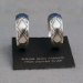 Front view-Sterling silver post hoop earrings, Diamond Back design, by The Silver Mesa.