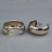 Inside view-Sterling silver post hoop earrings with The Silver Mesa's Double Twist design.