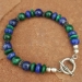 Natural Lapis and Malachite Toggle Bracelet
