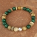 Malachite and Picture Jasper Stretch Bangle Bracelet - BRS742