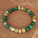 Natural Malachite and Picture Jasper Stretch Bead Bracelet