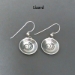 Sterling silver Mimbres earrings, dish style, Lizard design.