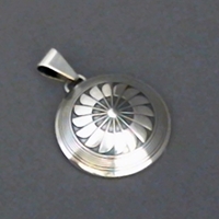 Pendant-1" dome pendant, pendants, sterling, silver, wholesale, American, USA