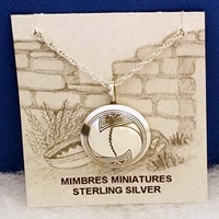 Sterling silver Mimbres pendant, 3/4 inch diameter, Wave design.