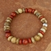Picture and Red Jasper Stretch Bangle Bracelet - BRS714
