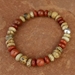 Picture and Red Jasper Stretch Bangle Bracelet - BRS714