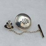 Sterling silver tie tack with Mimbres Fish design.