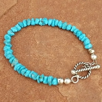 Sleeping Beauty Turquoise Nugget Toggle Bracelet
