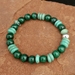 Turquoise and Malachite Stretch Bangle Bracelet - BRS749