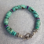 Turquoise and Sugilite Toggle Bracelet 