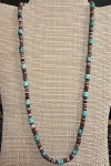 Turquoise and Violet Oyster Shell Necklace 