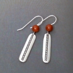 Earrings-Red Jasper Bead Dangle 
