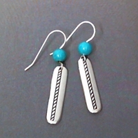 Earrings-Turquoise Bead Dangle 