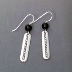 Earrings-Onyx Bead Dangle 