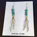 Earrings-Turquoise & Feathers - 1000V-TT