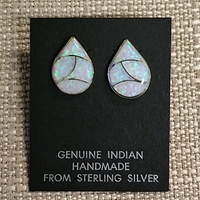 Earrings-Opal Inlay Teardrops 