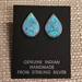 Earrings-Blue Opal Inlay Teardrops - 173X-OPB