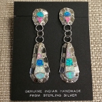 Earrings-Opal Inlay Post Dangle 