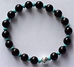 Black Onyx and Turquoise Stretch Bangle Bracelet - BRS712X