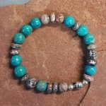 Turquoise and Leopard Jasper Magnet Bracelet 