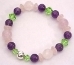 Rose Quartz and Amethyst Stretch Bangle Bracelet - BRS774X