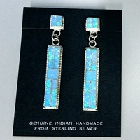 Earrings-Zuni Opal Inlay 