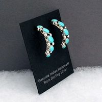 Earrings-Turquoise Half-hoops 