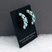 Earrings-Turquoise Half-hoops - 949Z-T