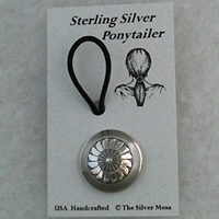 Ponytailer-1" size hair, accessories, ponytail, sterling, silver, Mimbres, American, USA, wholesale