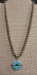 Double-Sided Pendant with Silver Bead Necklace - 1039-NL
