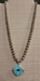 Double-Sided Pendant with Silver Bead Necklace - 1039-NL